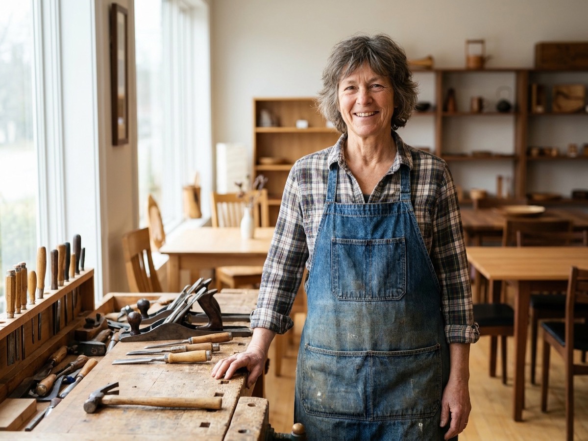 Anne Halden in the Halden Furniture showroom